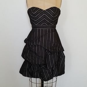 Tufted striped cocktail dress